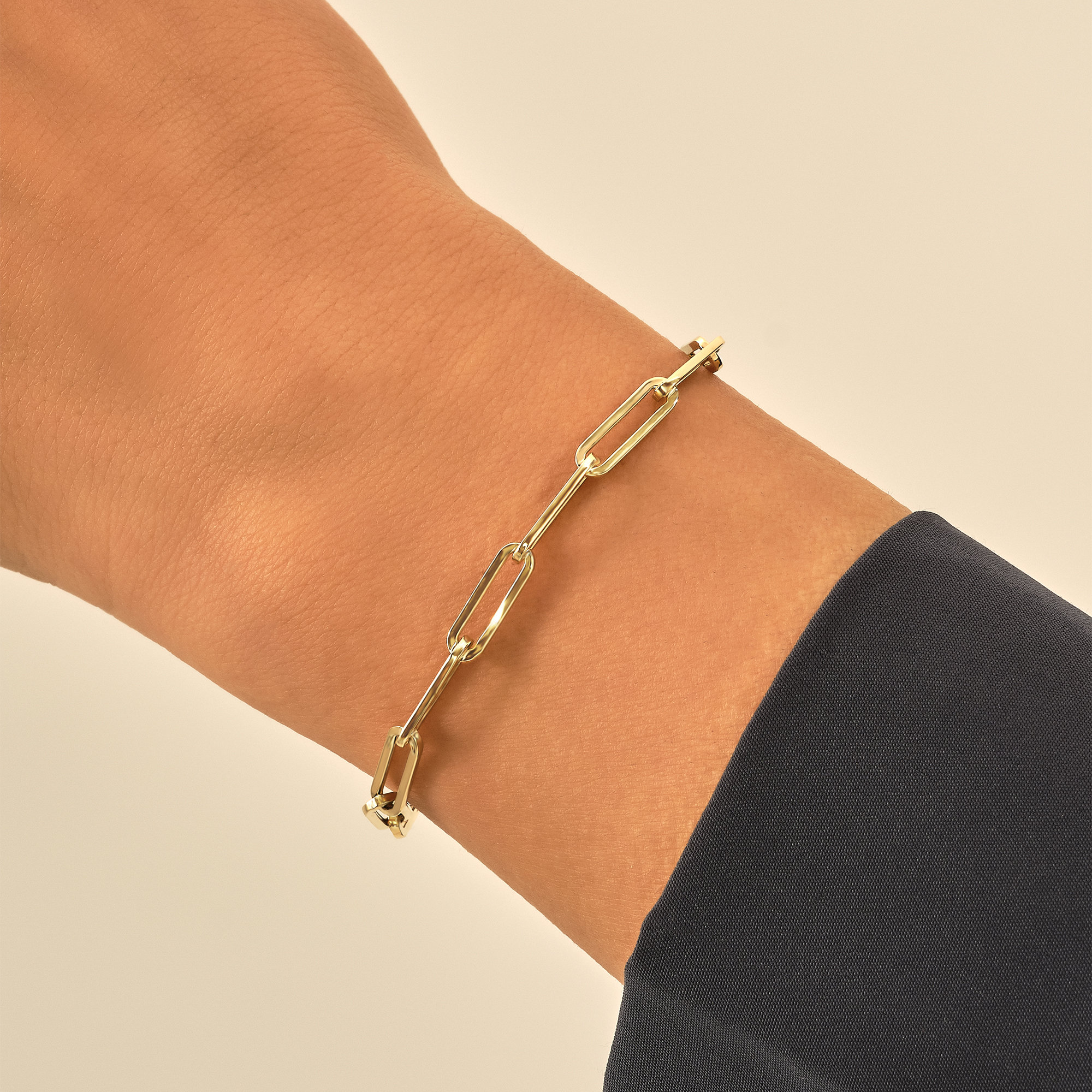 14k Solid Gold Link Chain Bracelet 