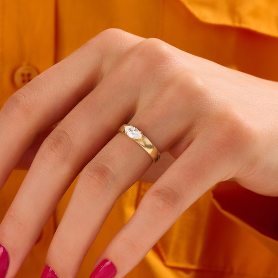Thumb Ring, Gold Thumb Ring, 14K Gold Filled thumb Ring, 3mm, Gold Thumb Rings  For Women , Real 14k, Comfort Fit