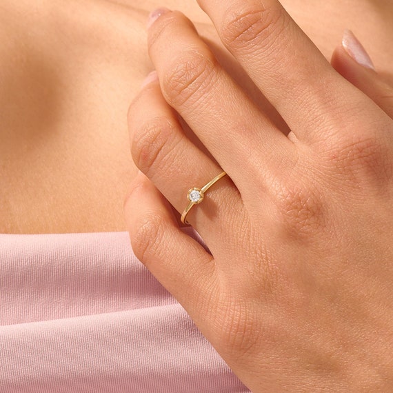 Solid gold dainty ring discount