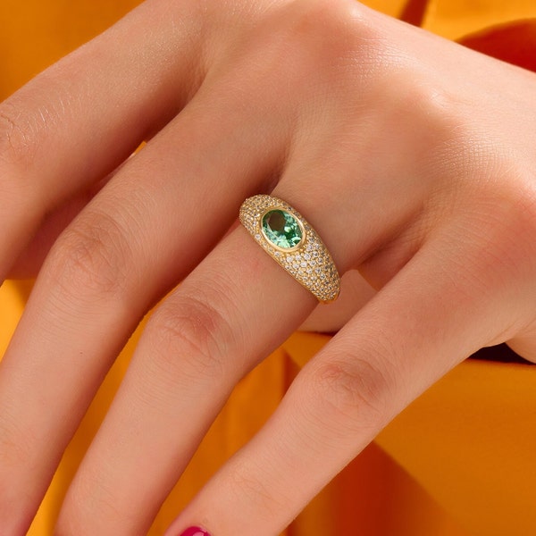 Green Tourmaline Ring Etsy UK