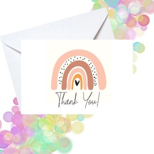 Boho arc-en-ciel merci carte
