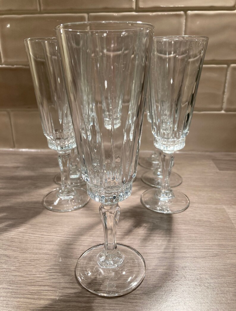 Luminarc France Champagne/cava Flute Glasses X 6 Etsy