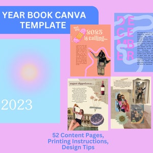 Year Book Coffee Table Canva Template for 2023 or 2024 DIY Memory Book