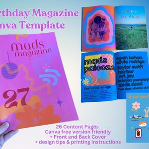 NUEVA plantilla CANVA para revista de cumpleaños, tarjeta de cumpleaños personalizable para mejor amiga, hermana, ideas de regalos para el día de la madre, ideas únicas y bien pensadas