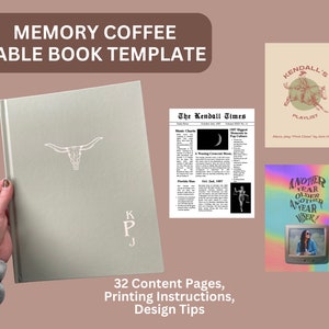 Puede incluir: Un libro verde con un diseño de cráneo de vaca blanco y las letras KPJ en la portada. El libro está siendo sostenido por una mano. La imagen también incluye un recorte de periódico con el título "The Kendall Times" y un póster con el texto "Kendall's Playlist" y "Another Year Older Another Year Wiser!"