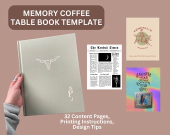 Memory Coffee Table Book CANVA-sjabloon voor beste vriend, moeder, zus, vriendin DIY doordacht cadeau