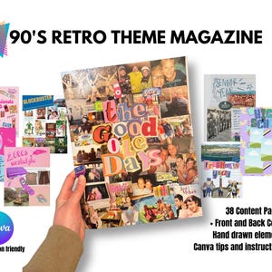 Modello Canva per la rivista di compleanno dei bei vecchi tempi, stile retrò anni '90/2000, versione gratuita, adatto ad amici d'infanzia/di lunga data