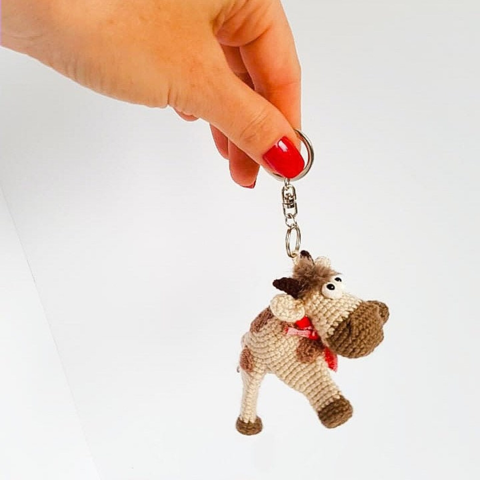 Cow Keychain Cow Knitted cow Keychain Keychains Keychain Etsy