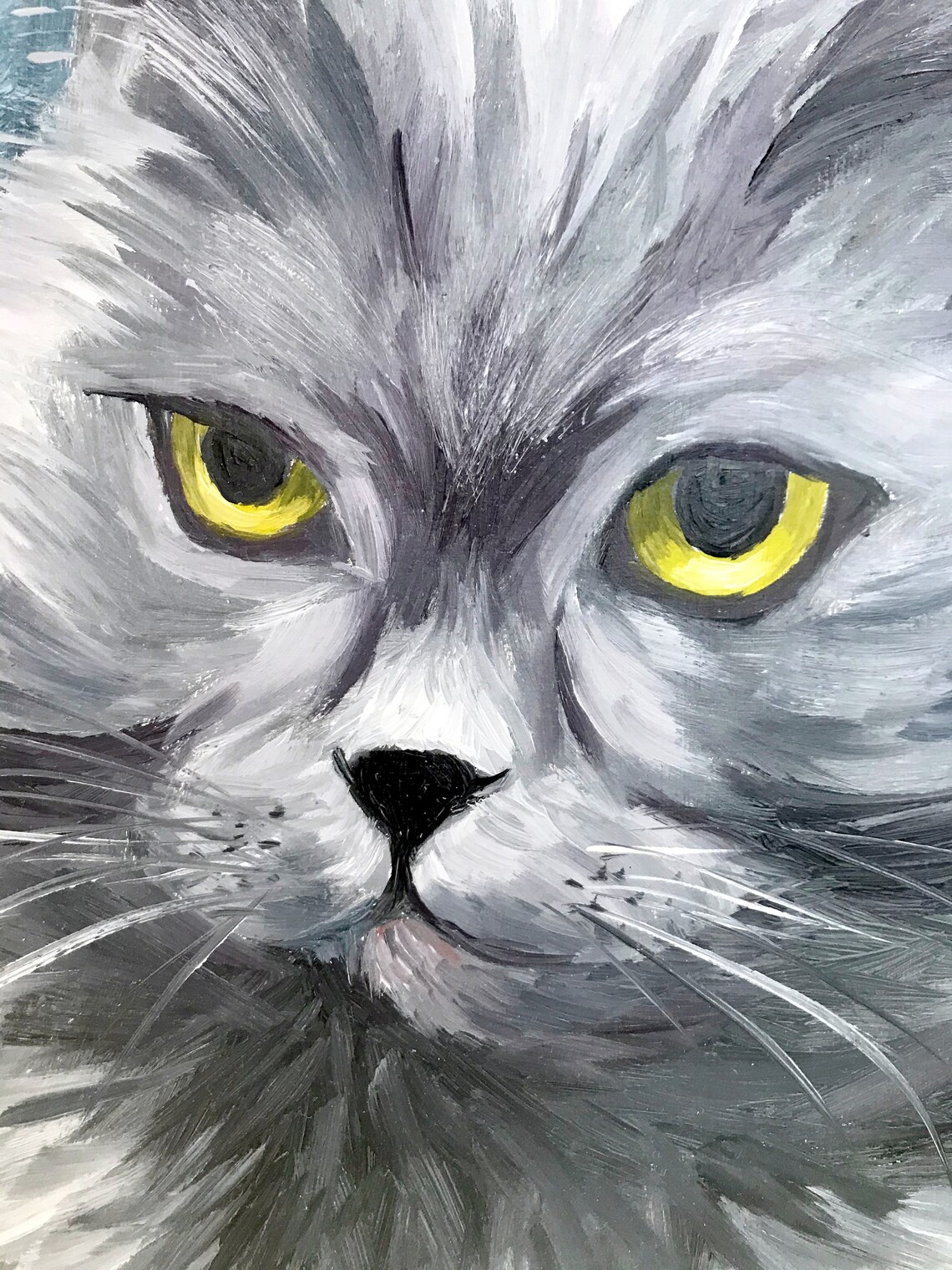 Cat Painting Original Art Pet Portrait Oil Painting Animal Etsy