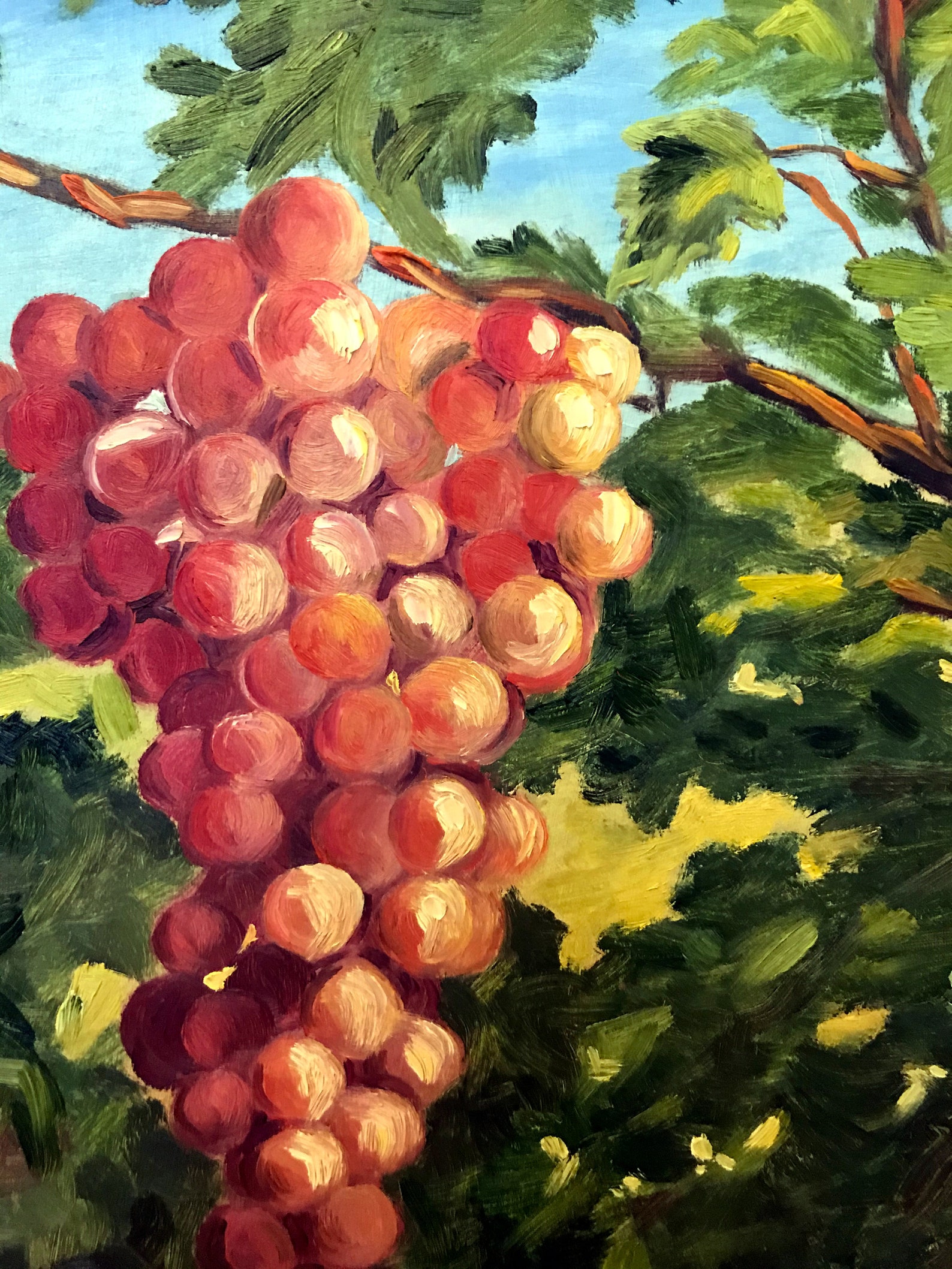 Grape Painting Grapevine Original Art Fruit Wall Art Food | Etsy