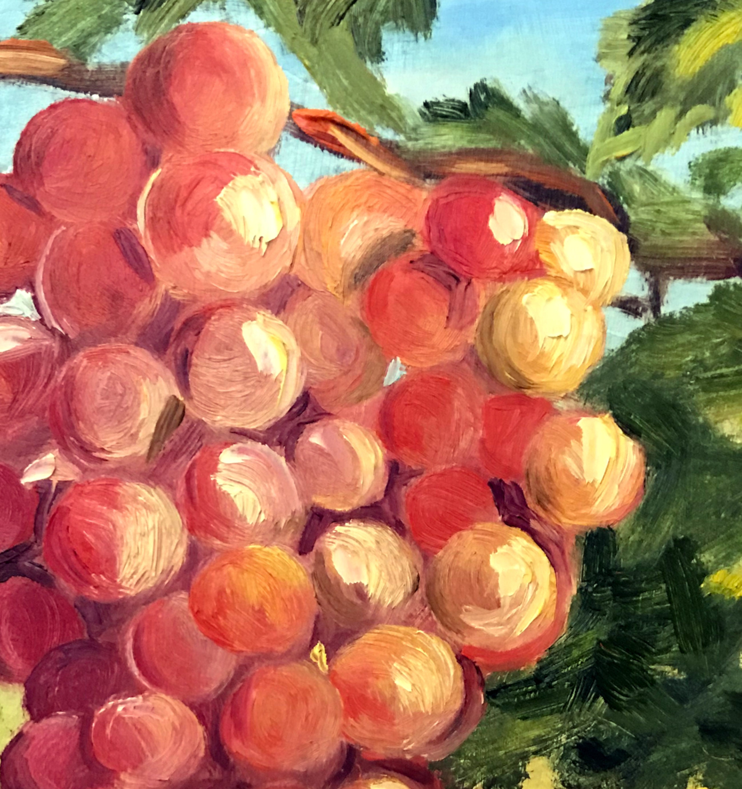 Grape Painting Grapevine Original Art Fruit Wall Art Food Etsy