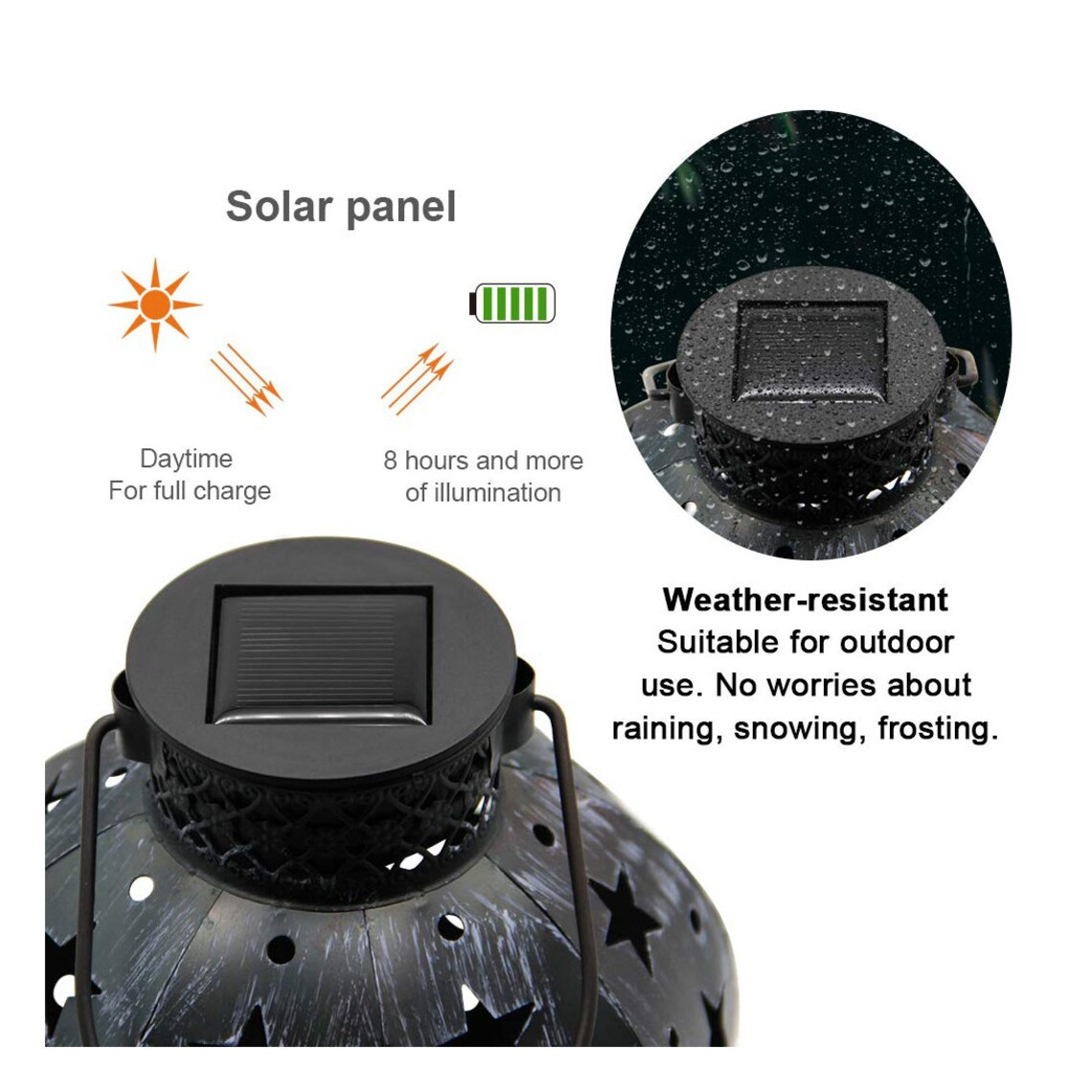 Set of 2 Solar Powered Lantern Light Lighting Lights Hanging Etsy