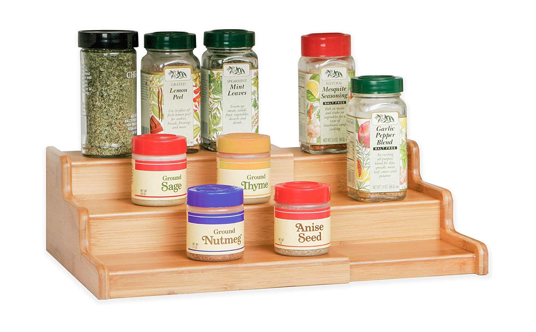 3Tier Expandable Bamboo Spice Rack Shelf Shelves Etsy