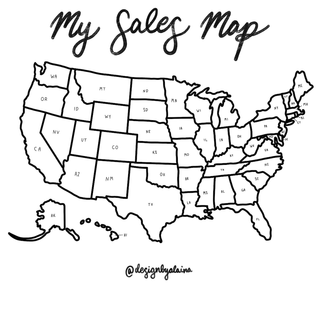 Sales Map/ Digital Download/ Printable Sheet Etsy Canada