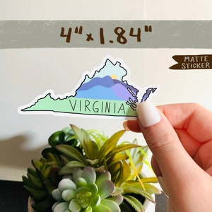 Virginia State Matte Vinyl Sticker - Weatherproof