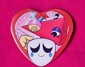 Abstragedy 2in Heart Button - Gangle&Zooble