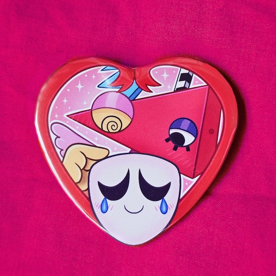 Abstragedy 2in Heart Button - Gangle&Zooble