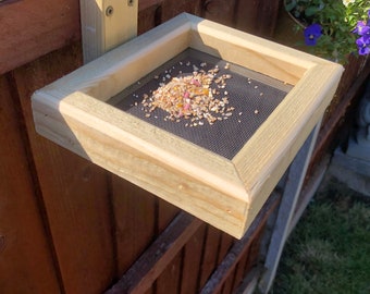 Wooden Bird Feeder Tray, Extra Strong Micromesh Wild Bird Hanging Table.