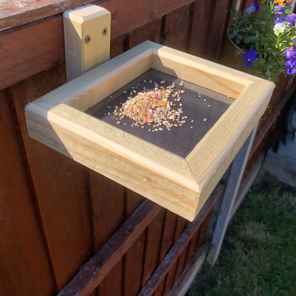 Wooden Bird Feeder Tray, Extra Strong Micromesh Wild Bird Hanging Table.