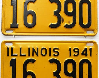 Illinois Vintage License Plates