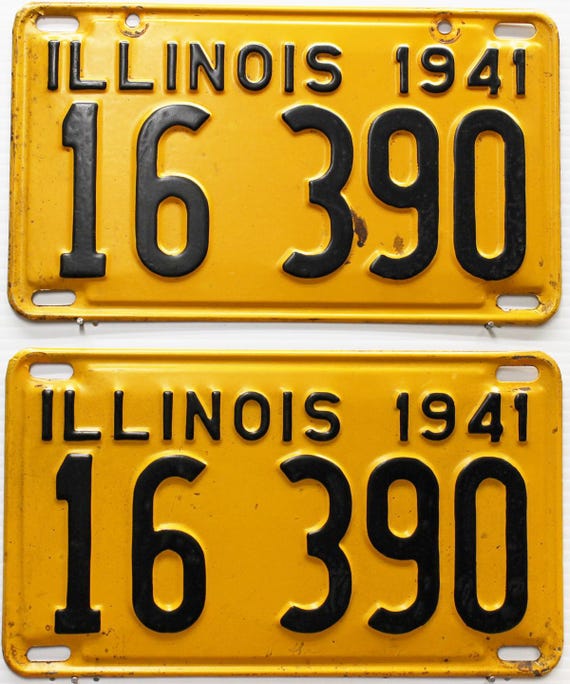 Illinois Vintage License Plates - Etsy Israel