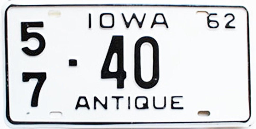 1962 Iowa Antique License Plate 40 Linn County Etsy