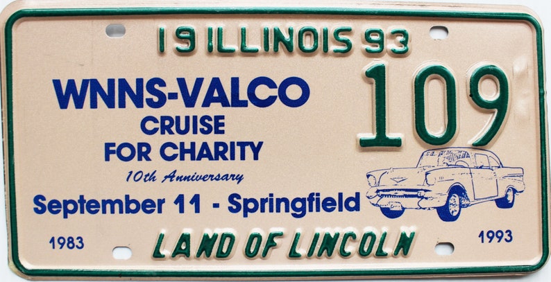 1993 Illinois Cruise For Charity license plate #109