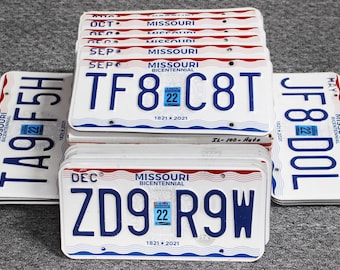 Missouri Bulk License Plates, 2022