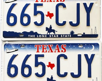 Texas License Plates Pair