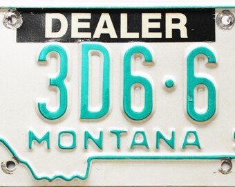 1990 Montana Dealer License Plate #3D66