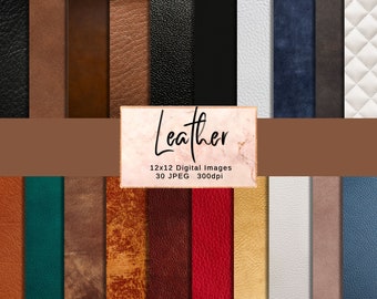 Elegant Leather Digital Paper: Scrapbooking & Wallpaper Designs - Instant Download for Crafts