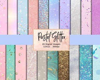 Shimmering Pastel Digital Wallpaper: Instant Download Glittery Background for DIY Projects