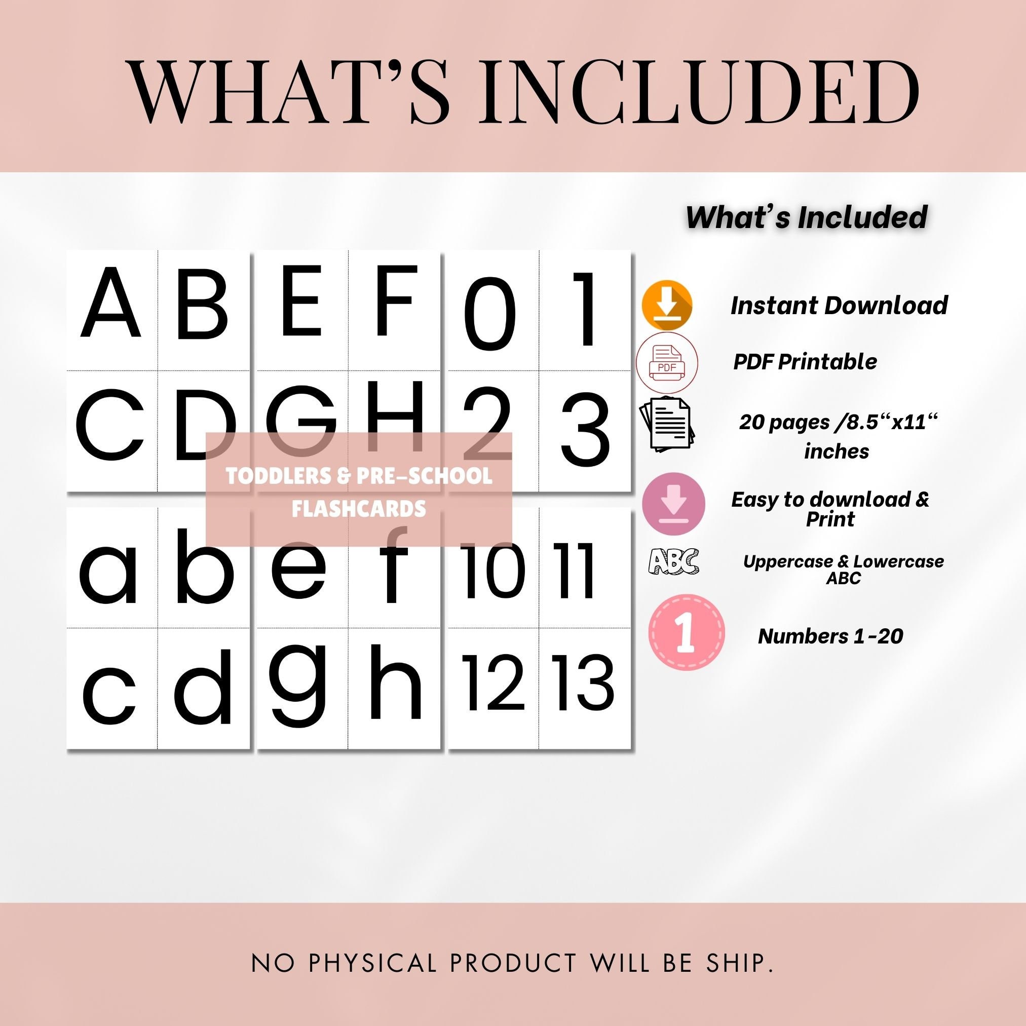 ABC & 123 Flashcards, Printable Counting Cards for Kids, Montessori ...