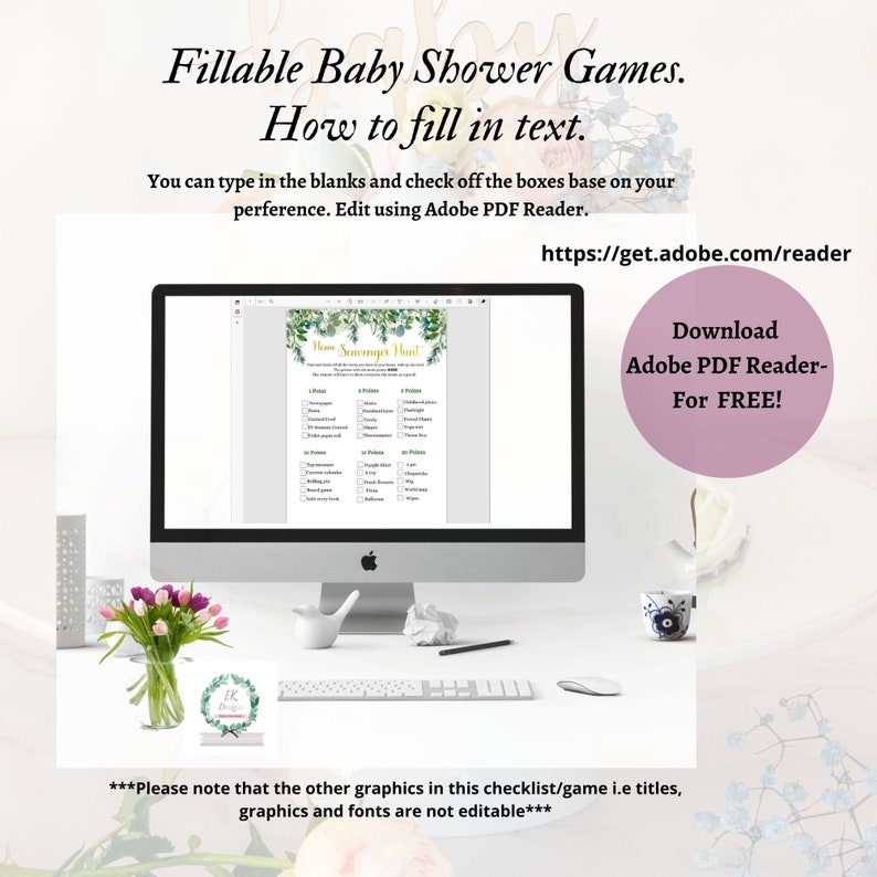 Virtual Home Scavenger Hunt Baby Shower Game/check Fill/ Etsy
