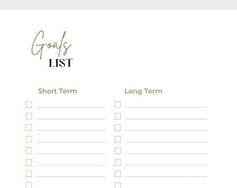 Goal planning insert for planner — goal planner spread for journals - simple tracker and spread for organization