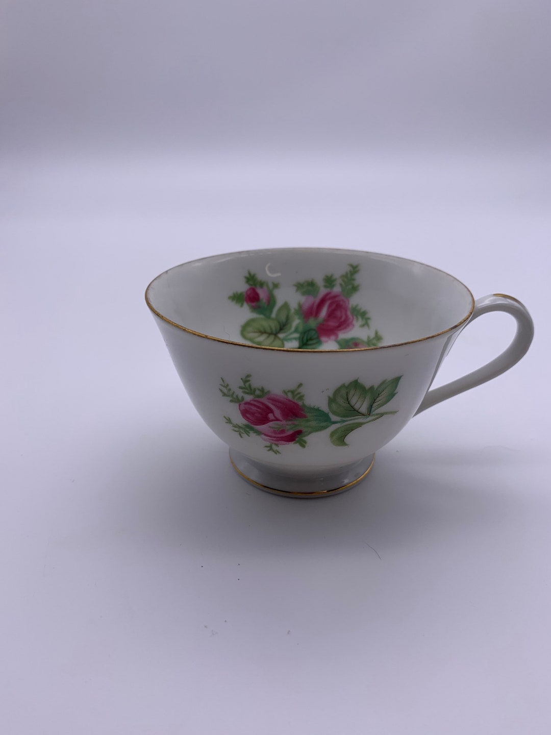 Porcelain Tea Cup With Roses and Gold Detailing Made in Japan - Etsy