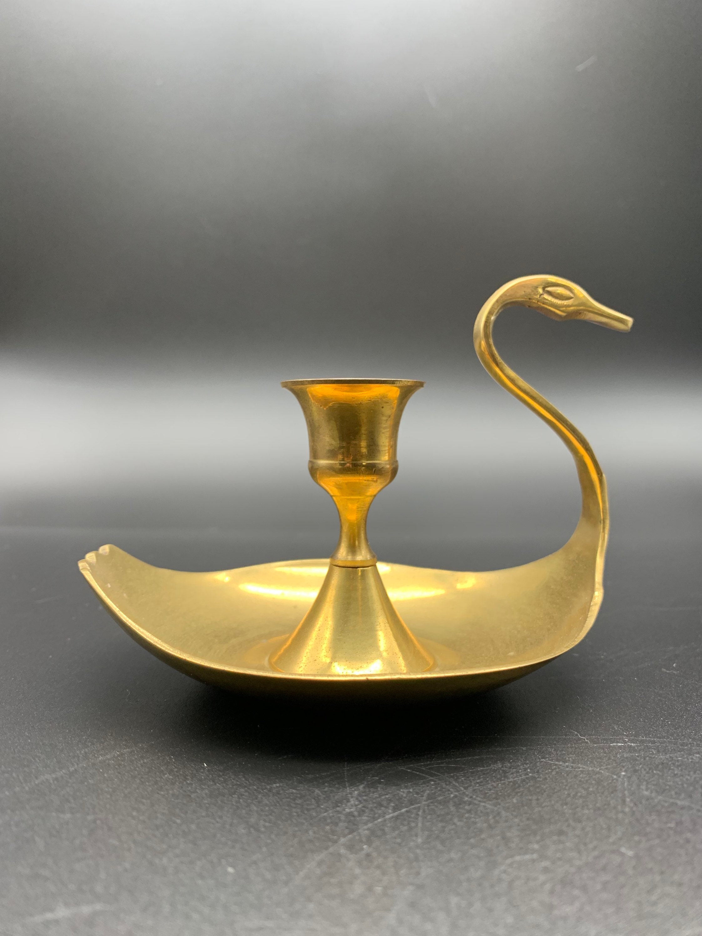Vintage Brass Swan Candle Holder made in India Etsy