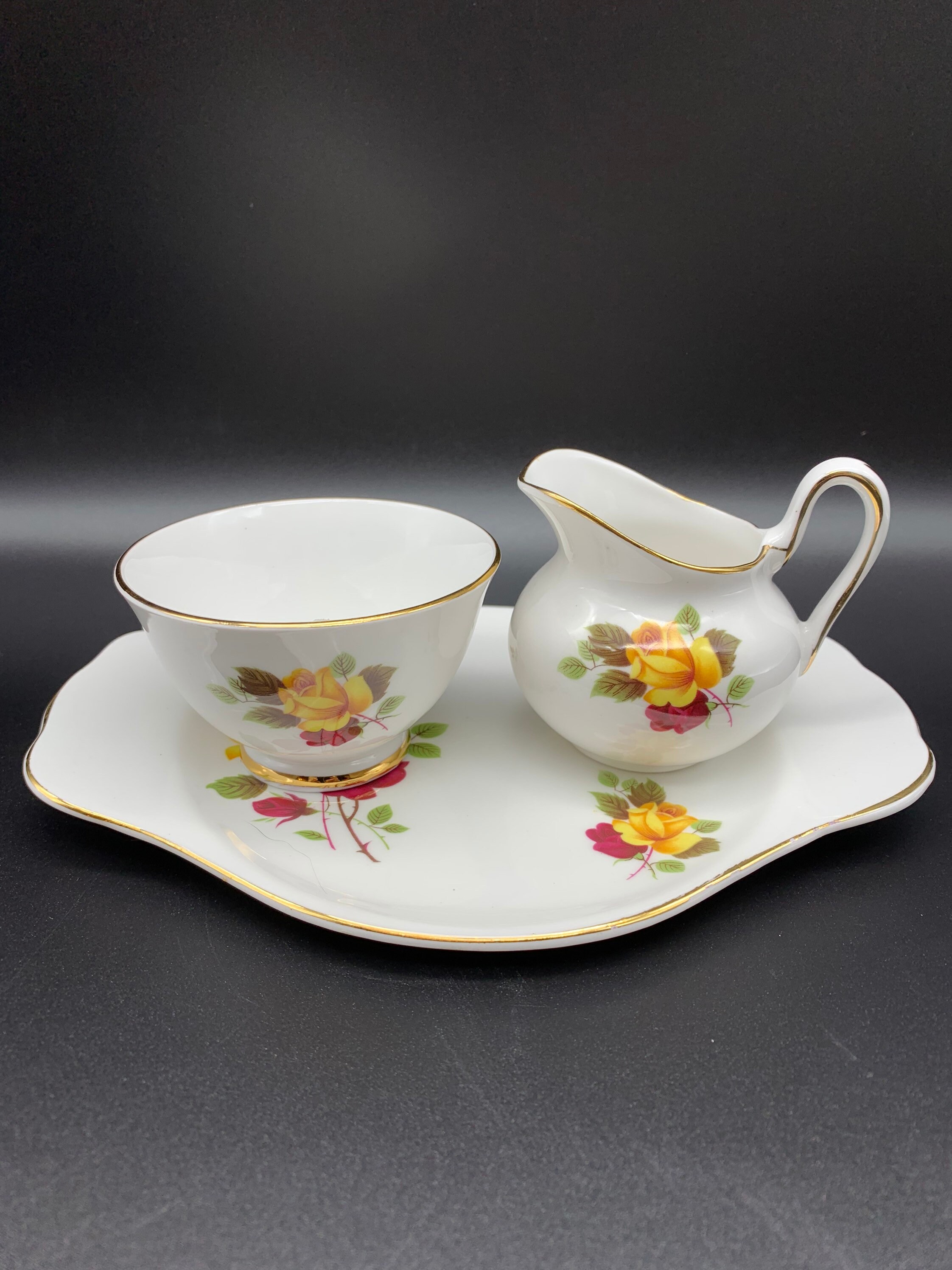 Vintage Royal Sutherland Fine Bone China Creamer and Sugar Etsy