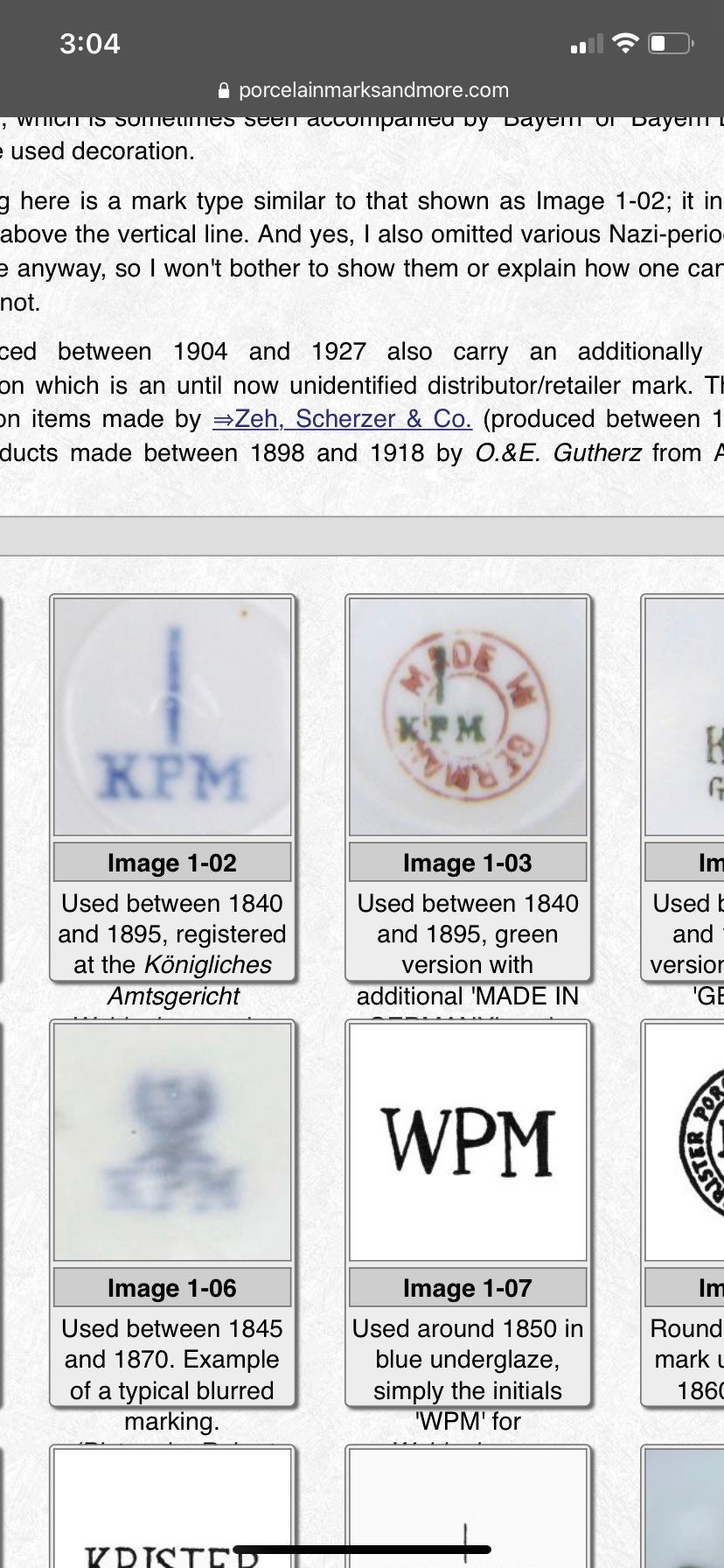 Tasse à Soupe Vintage KPM Krister Allemagne - En Porcelaine - Occasion En État Proche Du Neuf