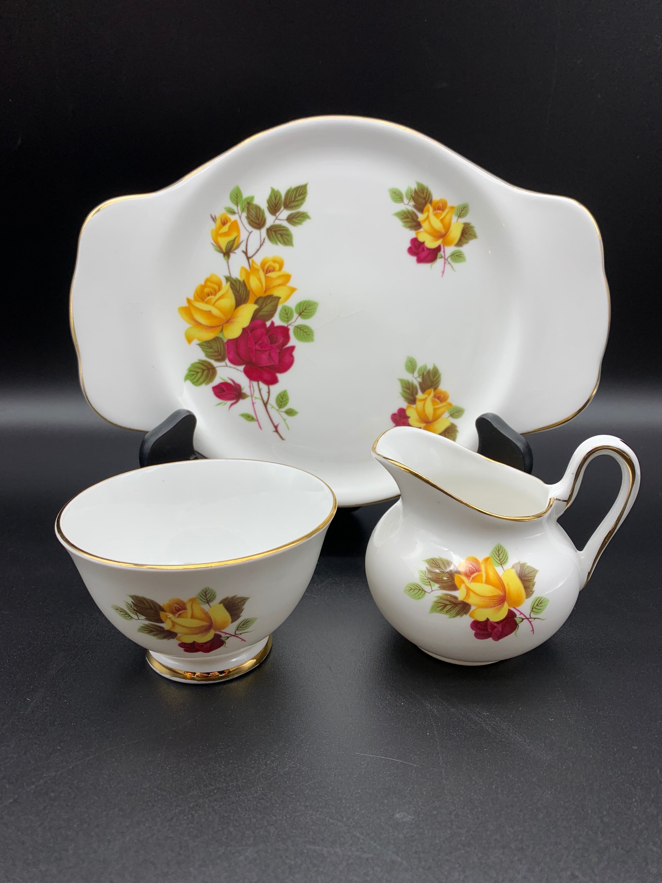 Vintage Royal Sutherland Fine Bone China Creamer and Sugar Etsy