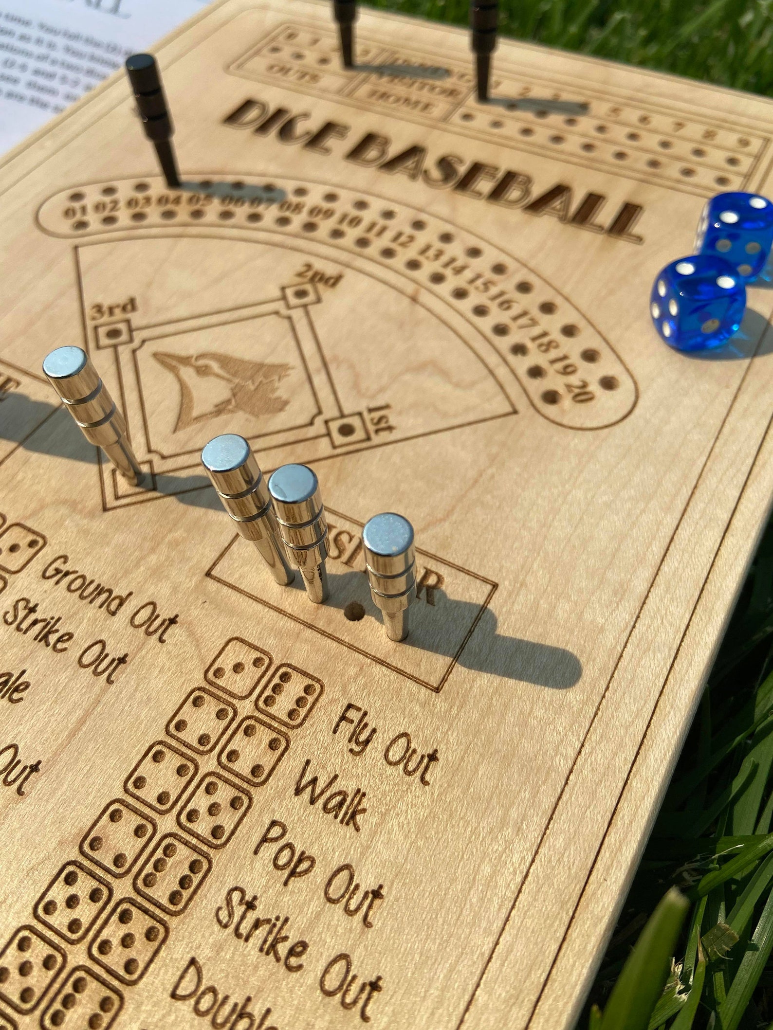Dice Baseball Handmade Board Game Etsy Canada Dice Baseball Handmade Board Game Etsy Canada