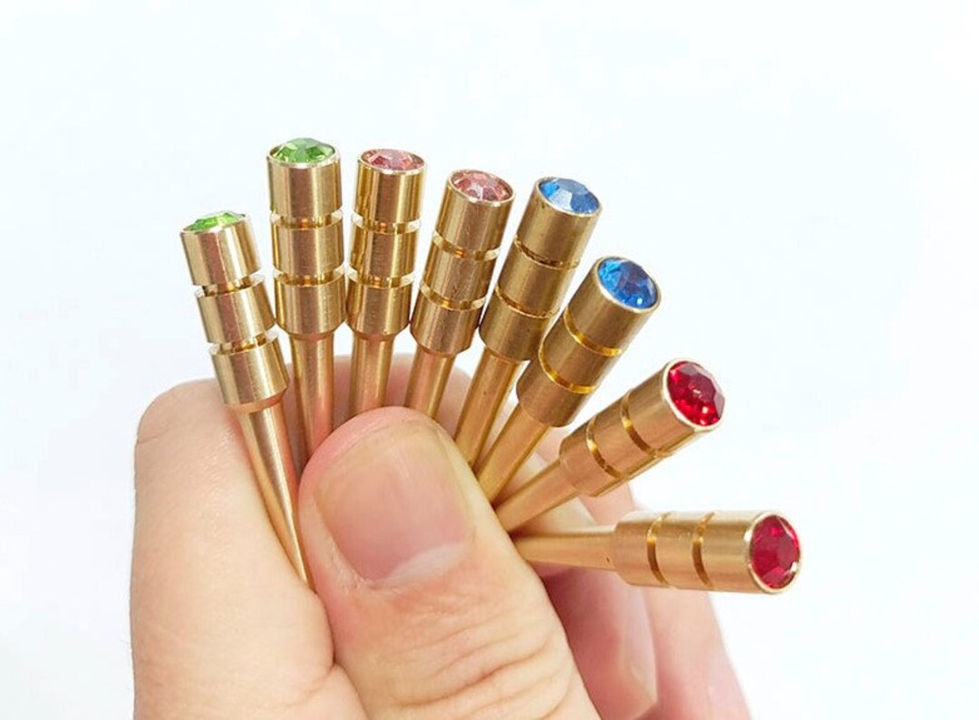 1/8'' Premium Metal Cribbage Pegs With Jewel / Gemstone Tops Etsy