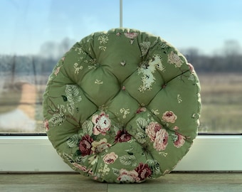 Chair Cushions / Indoor/ Bistro Pillows / Wedding Cushions / Chair Seat Cushion / Elite Fabric Monogram Cushions / Round Pillow
