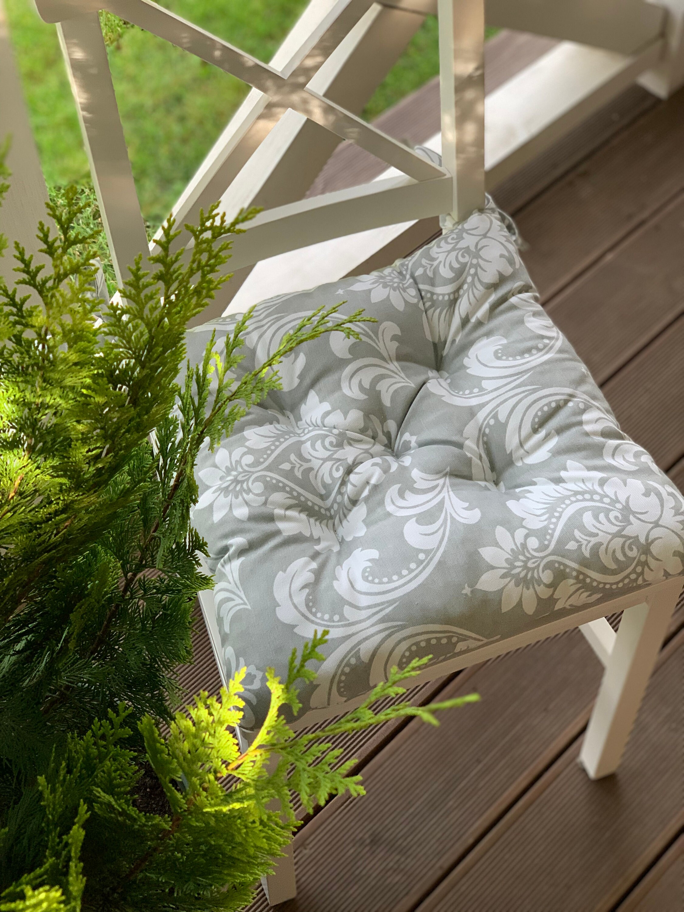 Quilted Chair Cushions / Seat Cushion with flowers / Chair Etsy