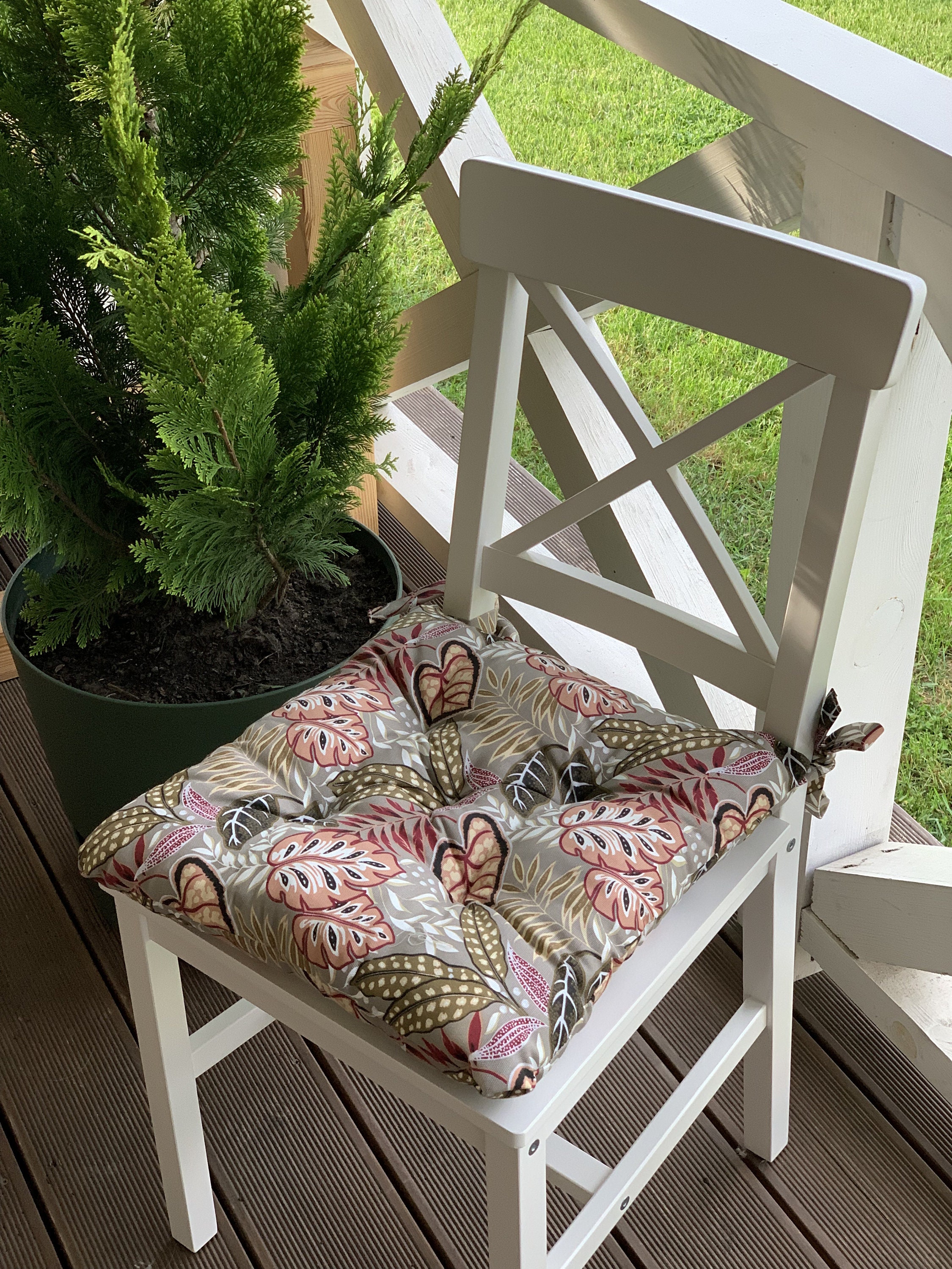 BIG SALE/ Quilted Chair Cushions / Seat Cushion With Flowers Etsy