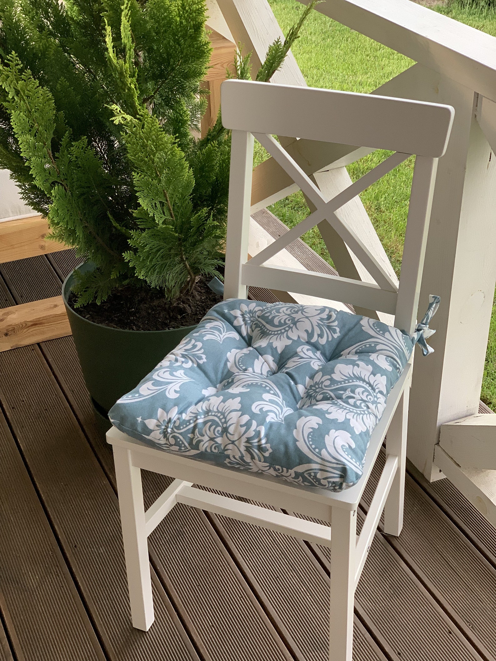 Quilted Chair Cushions / Seat Cushions With Monograms / Chair Etsy