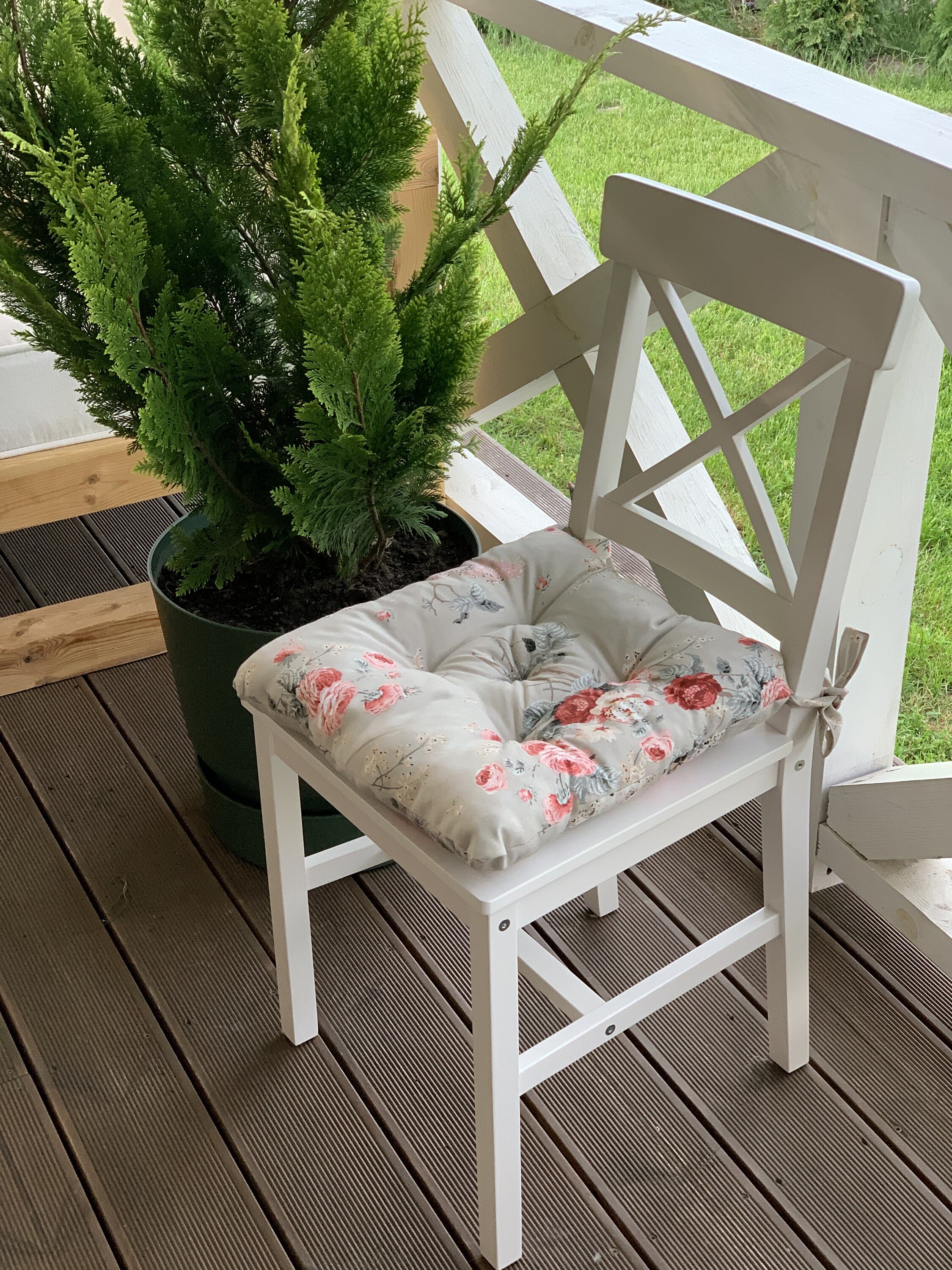 Quilted Chair Cushions / Seat Cushion With Flowers / Chair Etsy
