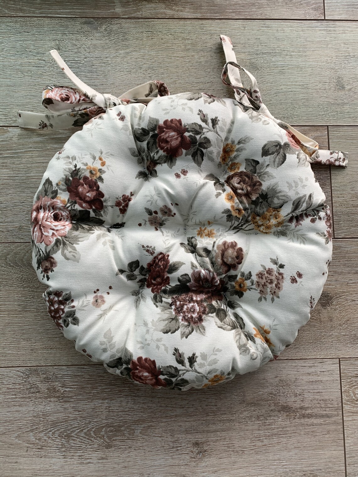 Quilted Chair Cushions / Seat Cushions With Flowers Print / Etsy