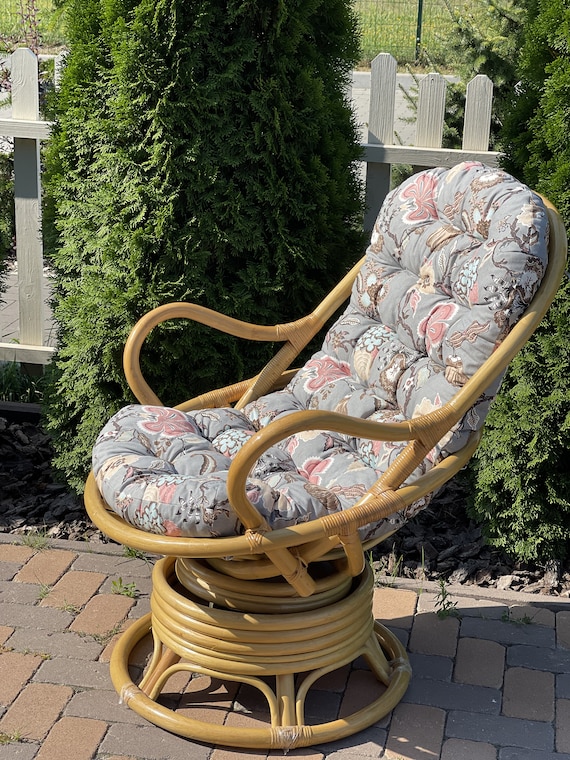 Cuscino per sedia lunga in rattan fatto a mano/cuscino morbido per sedile  con schienale girevole per patio/cuscino per sedia impermeabile per cuscino  per sedia a dondolo con lacci -  Italia