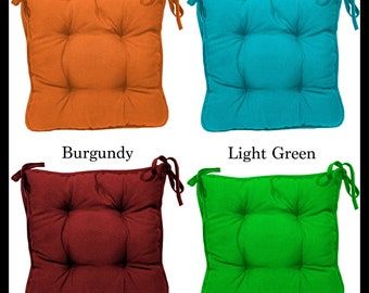 Burgundy chair cushions with ties hotsell